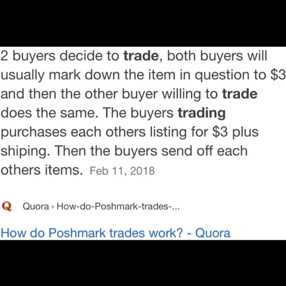 How Poshmark Trades work